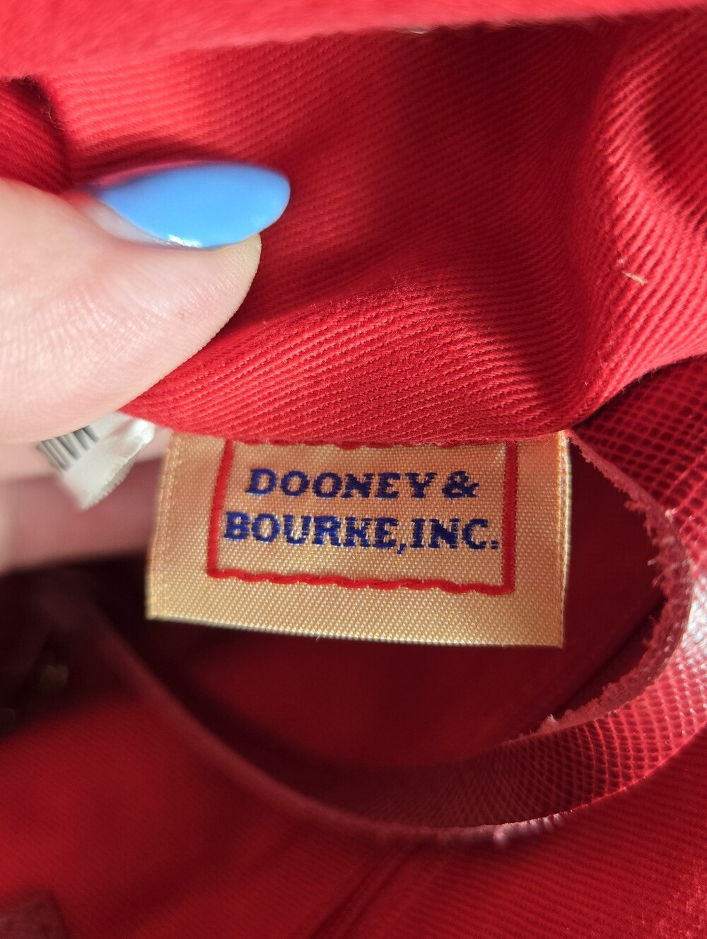 Dooney & Bourke Black Canvas Tote with Red Trim and Handles - Picture 2 of 13